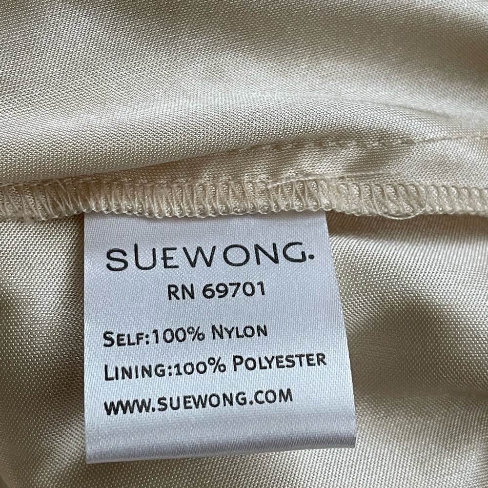 Sue Wong Dress Lace Beaded Embroidered Cocktail Sleeveless N3502 Ecru Wedding - Picture 10 of 14